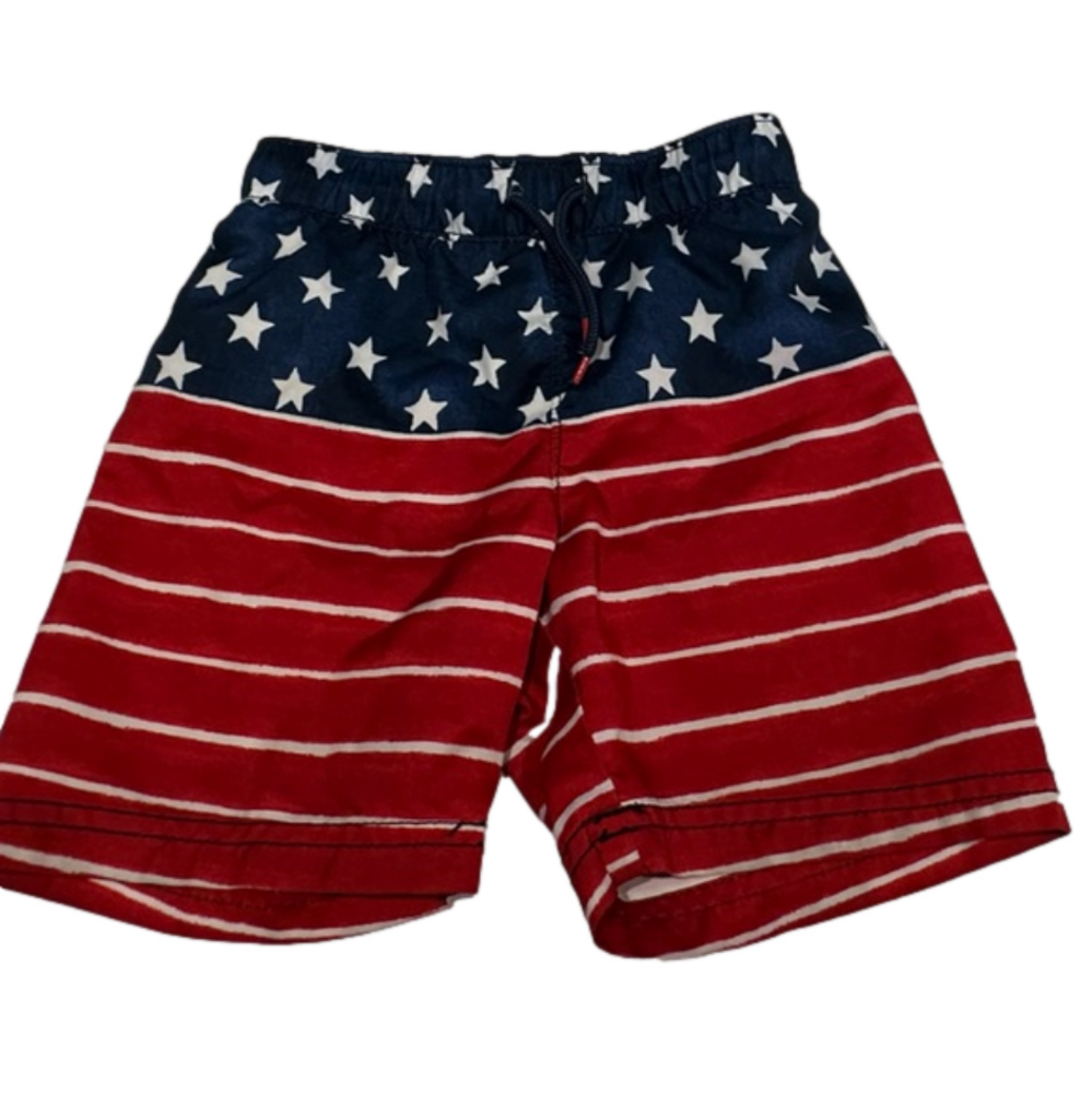 Toddler boys America Flag swim shorts 4T